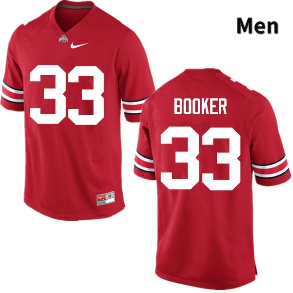 Ohio State Buckeyes Dante Booker Men's #33 Red Game Stitched College Football Jersey